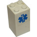 LEGO Wit Steen 2 x 2 x 3 met EMT Star of Life Sticker (30145)