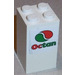 LEGO Wit Steen 2 x 2 x 3 met &#039;Octan&#039; en Groen en Rood Cirkel Sticker (30145)