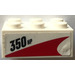 LEGO Wit Steen 2 x 3 met 350 HP en Rood stripe Sticker (3002)