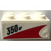 LEGO White Brick 2 x 3 with 350 HP and red stripe Sticker (3002)