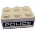 LEGO Wit Steen 2 x 3 met &#039;Politie&#039; Aan Zwart Background Sticker (3002)