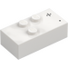 LEGO White Brick 2 x 4 Braille with Dot and Division Sign (70879)