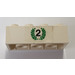 LEGO White Brick 2 x 4 with 2 in Green Sticker (3001)