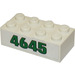 LEGO hvid Klods 2 x 4 med &quot;4645&quot; Klistermærke (3001)