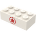 LEGO Wit Steen 2 x 4 met Lucht Canada logo (Eerder, zonder kruissteunen) (3001)