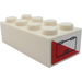 LEGO White Brick 2 x 4 with Battery on two sides Sticker (3001)