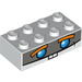 LEGO Wit Steen 2 x 4 met Gezicht met Tanden (3001 / 34297)