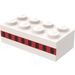 LEGO White Brick 2 x 4 with Red Stripe with 8 Plane Windows (Earlier, without Cross Supports) (3001)