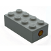 LEGO Wit Steen 2 x 4 met Shell logo (Both Sides) Sticker (3001)