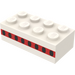 LEGO White Brick 2 x 4 with Thick Red Stripe with 8 Plane Windows (Earlier, without Cross Supports) (3001)