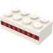 LEGO Weiß Backstein 2 x 4 mit Dick rot Stripe mit 8 Flugzeug Windows (Früher ohne Kreuzstützen) (3001)