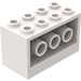 LEGO White Brick 2 x 4 x 2 with Holes on Sides (6061)