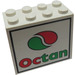 LEGO Hvit Kloss 2 x 4 x 3 med Octan logo (30144 / 46052)