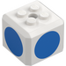 LEGO White Brick 3 x 3 x 2 Cube with 2 x 2 Studs on Top with Blue Circles (66855 / 79532)