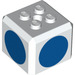 LEGO Weiß Backstein 3 x 3 x 2 Cube mit 2 x 2 Bolzen auf oben mit Blau Circles (66855 / 79532)