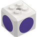 LEGO White Brick 3 x 3 x 2 Cube with 2 x 2 Studs on Top with Dark Purple Circles (66855 / 94664)