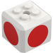 LEGO White Brick 3 x 3 x 2 Cube with 2 x 2 Studs on Top with Red Circles (66855 / 68967)