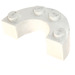 LEGO White Brick 4 x 2 Round Half Circle with Stud Notches