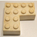 LEGO Wit Steen 4 x 4 Hoek zonder buizen aan de onderzijde