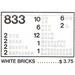 LEGO White Bricks Parts Pack 833