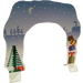 LEGO White Cardboard Backdrop Holiday Tree, Snow, and Gifts