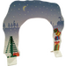 LEGO Weiß Cardboard Backdrop Holiday Trees, Snow, und Gifts