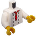 LEGO White Chef Minifig Torso without Shirt Wrinkles (973 / 76382)