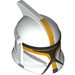 LEGO Weiß Clone Trooper Helm mit Löcher mit Commander Orange Streifen (61189 / 79912)