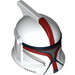 LEGO Weiß Clone Trooper Helm mit Löcher mit Dunkelrot Markierungen (14330 / 61189)