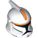 LEGO White Clone Trooper Helmet with Holes with Orange Stripe (61189 / 63580)