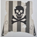 LEGO White Cloth Square Sail with Dark Gray Stripes, Skull and Crossbones and Damage Cutouts
