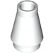 LEGO White Cone 1 x 1 without Top Groove (4589 / 6188)