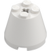 LEGO White Cone 3 x 3 x 2 with Axle Hole (6233 / 45176)