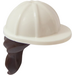 LEGO White Construction Helmet with Dark Brown Hair (16178 / 29211)