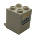LEGO blanc Récipient 2 x 2 x 2 avec 2 Mail Envelopes Autocollant avec tenons encastrés (4345)