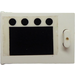 LEGO White Cupboard 2 x 3 x 2 Door with Black Square and 4 Black Circles (Oven) Sticker (4533)