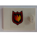 LEGO White Cupboard 2 x 3 x 2 Door with Fire Logo (Right) Sticker (4533)