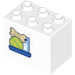 LEGO White Cupboard 2 x 3 x 2 with Dog Bone and Ball Sticker with Recessed Studs (92410)