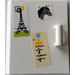 LEGO White Cupboard Door 4 x 4 x 4 with Fridge Magnets (Horse, Blackpool, Shopping List) Sticker (6196)