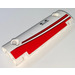 LEGO White Curved Panel 11 x 3 with 2 Pin Holes with &#039;Step&#039; and Red Decor right side Sticker (62531)