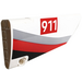 LEGO blanc Incurvé Panneau 18 Droite avec 911 Autocollant (64682)
