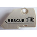 LEGO White Curved Panel 2 Right with &#039;RESCUE&#039; Sticker (87086)