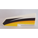 LEGO White Curved Panel 21 Right with Yellow and Black Stripes Sticker (11946)