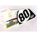 LEGO White Curved Panel 3 Left with number 80 Sticker (64683)