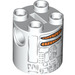 LEGO White Cylinder 2 x 2 x 2 Robot Body with Gray, Black, and Orange R2-D2 Snowman Pattern (Undetermined) (74424)