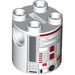 LEGO Weiß Zylinder 2 x 2 x 2 Roboter Körper mit Grau, rot, und Schwarz Astromech Droid Muster (Unbestimmt) (14522)