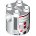 LEGO Wit Cilinder 2 x 2 x 2 Robot Body met Grijs, Rood, en Zwart Astromech Droid Patroon (Onbepaald) (14522)