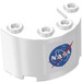 LEGO Weiß Zylinder 2 x 4 x 2 Hälfte mit NASA Logo Aufkleber (24593)