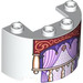 LEGO Weiß Zylinder 2 x 4 x 2 Hälfte mit Purple Curtains (24593 / 104855)