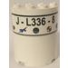 LEGO White Cylinder 2 x 4 x 4 Half with &#039;J-L336-8&#039; and 5 Logos Sticker (6218)